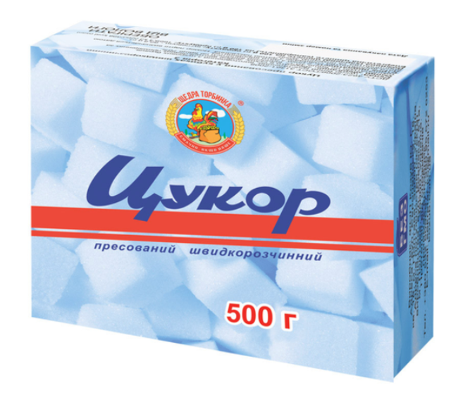 Цукор пресований швидкорозчинний ЩЕДРА ТОРБИНКА 500г, коробка